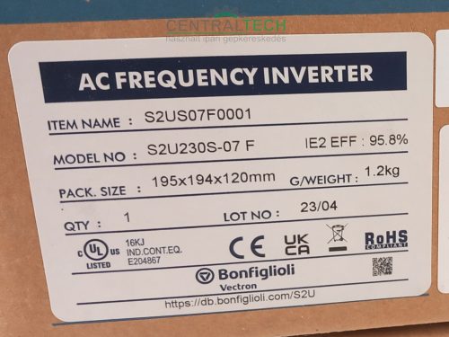 Új! Bonfiglioli S2U230S-07F, 1 LE/0,75 kW frekvenciaváltó