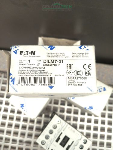 ÚJ! Eaton DILM7-01 védőkapcsoló, mágneskapcsoló 3P 20A 230V~ 400V 3,0kW 7A