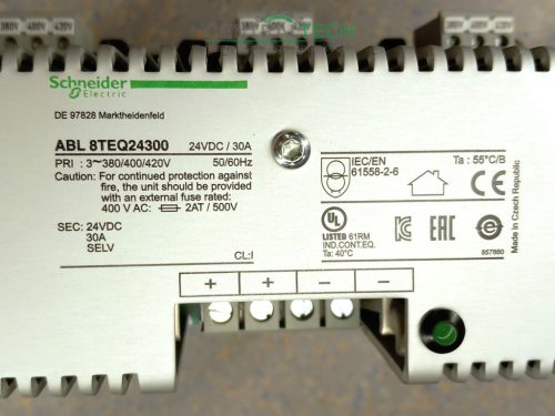 Schneider  ABL 8TEQ24300  tápegység, 400V AC bemenet, 24V DC DC kimenet, 30A kimenet, 720W