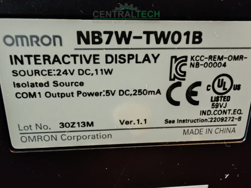 Omron NB7W-TW01B érintőpanel, 7" TFT LCD érintőképernyő/ax509