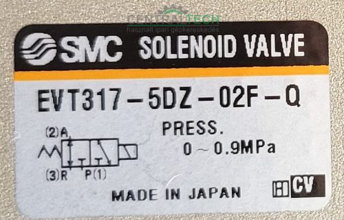 SMC Mágnesszelep Folyamatos üzemű típus VT317, G, Mágnestekercs, 505 L/min 24 V dc/ax520