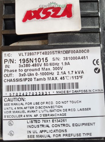 Danfoss frekvenciaváltó VLT2807 0,75kW, 3*1,7 kVA