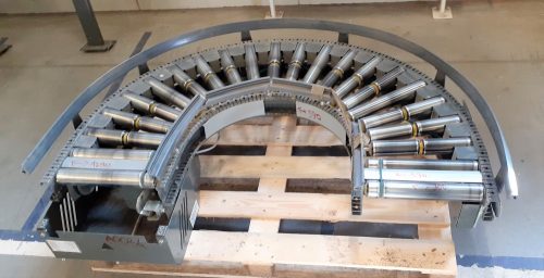 Görgős pálya íves KNAPP, hajtott görgősor 180° 310mm széles/ct1018