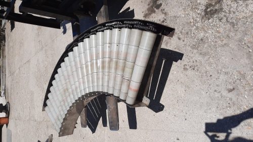 TMG görgőspálya 90° ív rozsdamentes, láncos hajtott, újszerű /ct1090