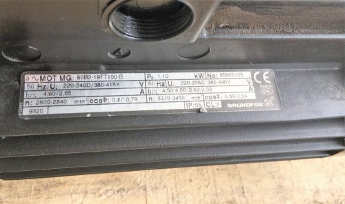 Grundfos CR4-60 AAA-Bube szivattyú 6m3 / h H36.8m 1.1KW /ct1105