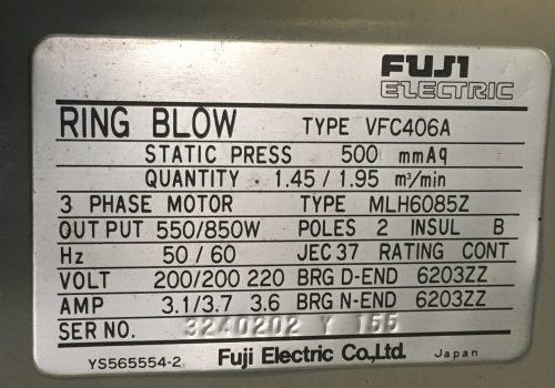  Fuji Electric vákuumpumpa 87m3/h 50mbar