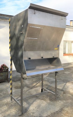 Rozsdamentes adagoló garat, terményadagoló tartály kb 1 m3 /ct1185