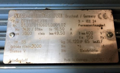 SEW-Eurodrive 6,6kW 3000 ford hajtóműves motor /ct1299