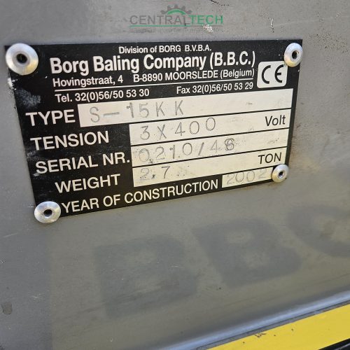 BORG horizontális bálázógép papírbálázó prés 700x700x1000 /ct1330