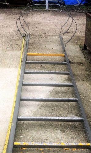 Powder-coated steel fire ladder, height: 3.3 m/ct1454