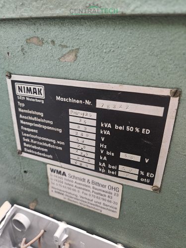 NIMAK PMP 5/35 ponthegesztőgép 5/35 /+ vízhűtő ct1472