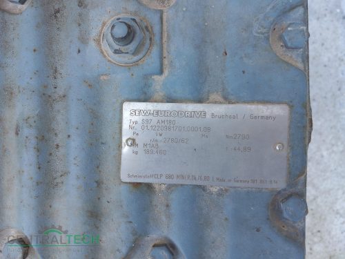 Hajtóműves villanymotor, 8.5/1.4kW, szöghajtás, kuplung, fék liftmotor