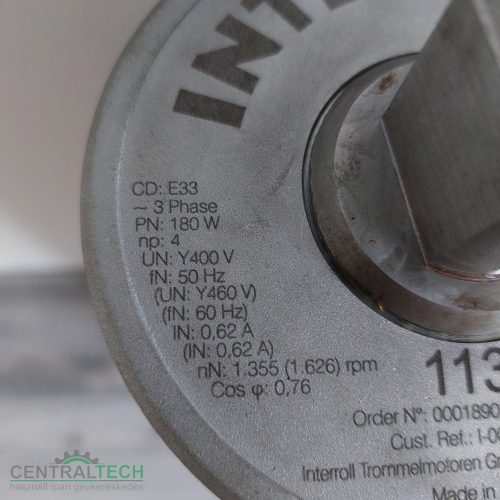 dobmotor 800x120mm 0,18kw 24m/min Interroll 113S hajtógörgő