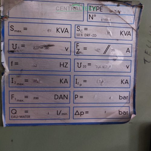 Spot welding machine 14kVa 450mm arm Soudometal SP14P