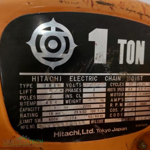 Hitachi 1tonnás elektromos  láncos emelő daru futómacska