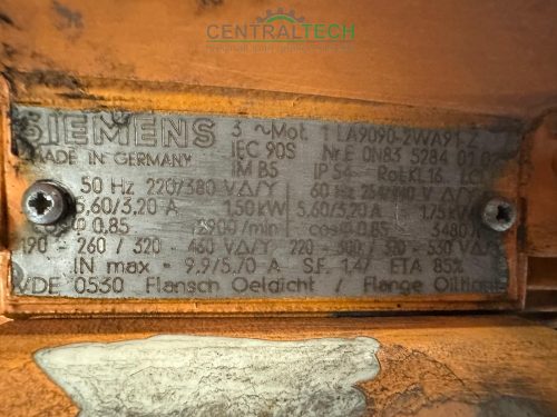 Siemens hajtóműves motor  1.5kW 0-28 rpm hajtómű variátoros