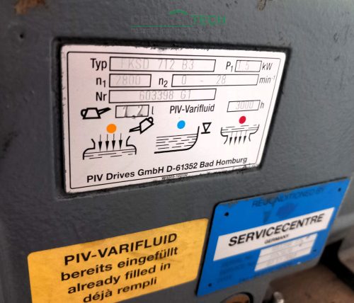 PIV hajtómű  1,5 kw 0-28 rpm hajtóműves villanymotor variátoros 