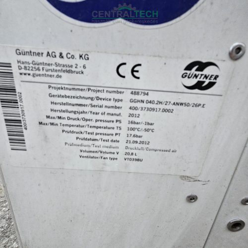 2 ventilátoros elpárologtató hűtő  Güntner GGHN 040.2H/27-ANW50 21,5kw
