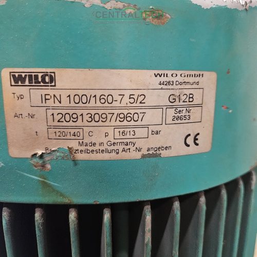 keringető szivattyú WILO IPN 100/160-7,5/2 centrifugál szivattyú 7,5kw 