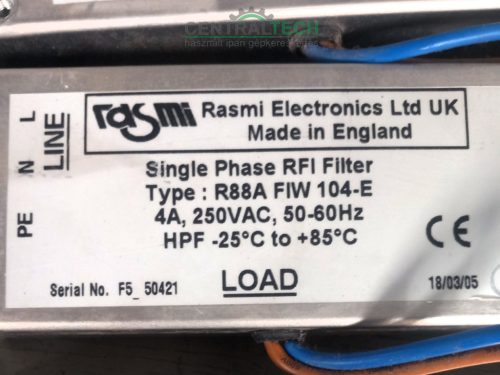 Rasmi R88A FIW 104-E 4 amperes fázisszűrő
