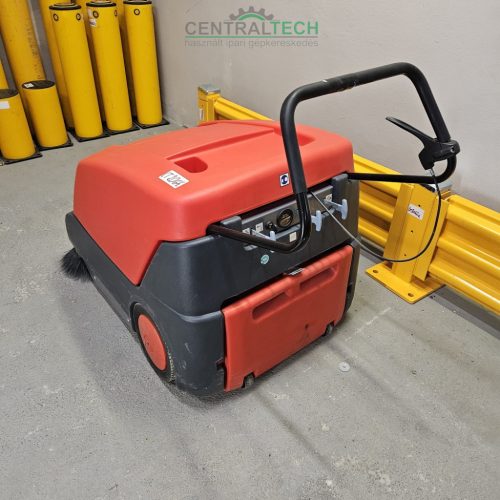 Ipari önjáró seprőgép TANDEM KSE 910 porelszívással, ÚJ munkaakkuval.