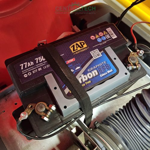 Ipari önjáró seprőgép TANDEM KSE 910 porelszívással, ÚJ munkaakkuval.