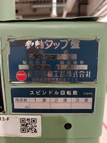 TOYOSK 01CC-T fix orsókiosztású 36 többorsós menetfúró, fúrógép