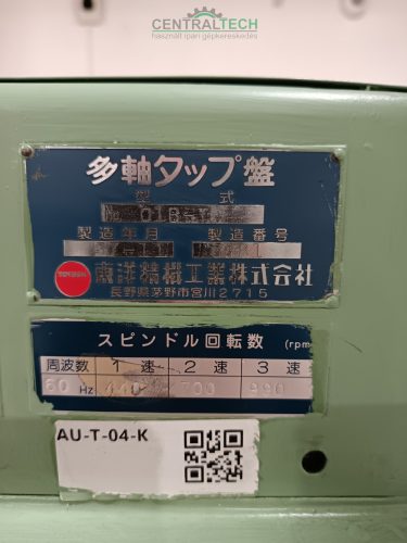 TOYOSK 01B-T fix orsókiosztású 12 többorsós menetfúró, fúrógép