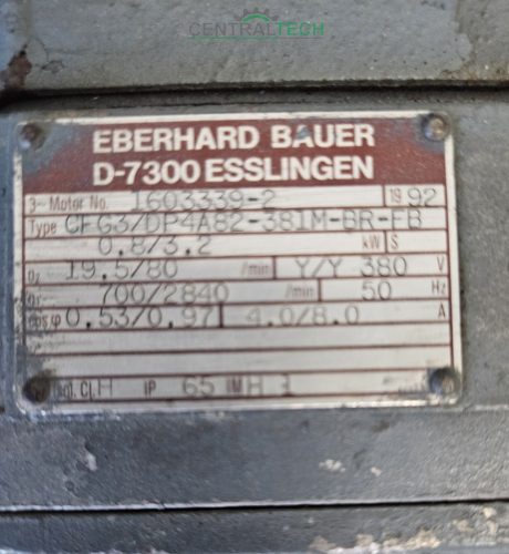 Bauer hajtómű 3,2kw 80 ford hajtóműves villanymotor fékes