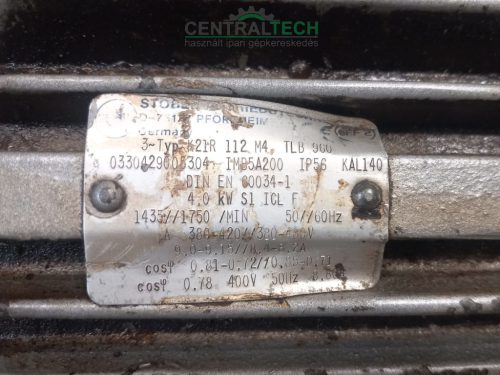 STÖBER 4 kW hajtóműves villanymotor, kimenő fordulat 82r/min /ct2182
