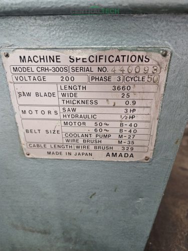 Horizontal band saw machine AMADA CRH-300S