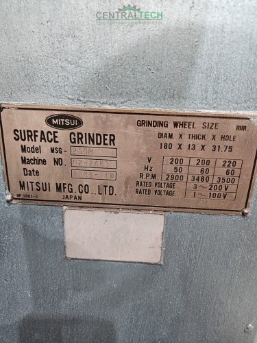 Mitsui MSG-250M Precíziós Felületköszörű síkköszörű