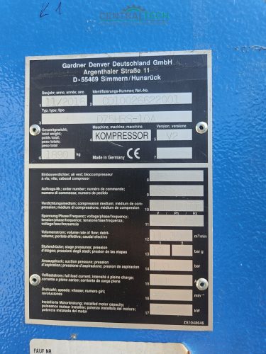 Olajmentes csavarkompresszor Compair D75HRS 10A 75kw 11,4m3/min frekiváltós