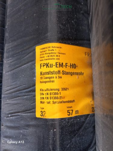 Frankische FPKU-EM-F-HO32  műanyag védőcső, 3 m ÚJ!!! több db