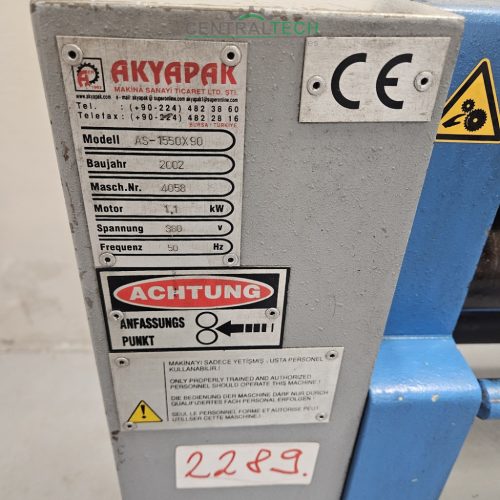 Lemezhengerítő AKYAPAK AS 1550X90-2,5mm hengerítő gép 