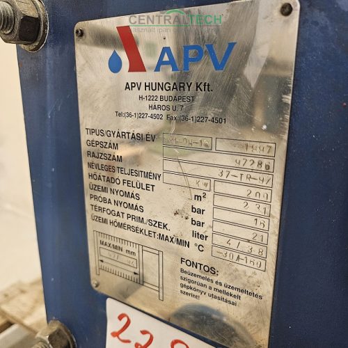 Lemezes hőcserélő APV TP1-DH 4lit, 2,3nm2 200kw