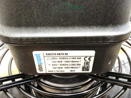 ÚJ!!! ipari axiál ventilátor 315mm átm 2400m3 EBM-PAPST S4D315 220v
