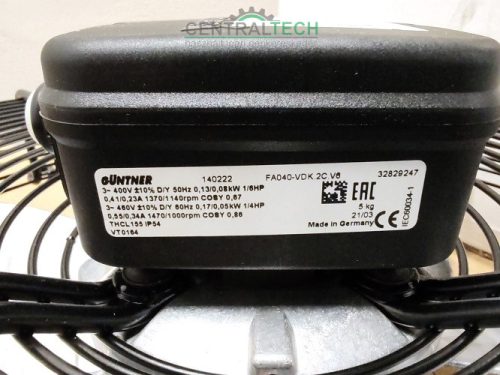 ÚJ! ipari axiál ventilátor 400mm átm 3500m3/h Ziehl-Abegg FA040-VDK.2C.V6