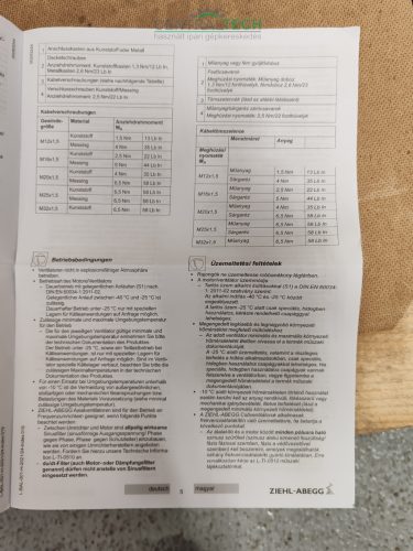 ÚJ! Axiál ventilátor 910 átm 29000m3/h  Ziehl-Abegg FN091-MDS.7M.V5P1 elszívó ventilátor