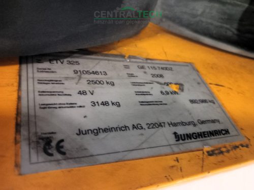 elektromos tolóoszlopos targoca 2,5 tonna thr, 7,3 m emmag Jungheinrich EVT 325 