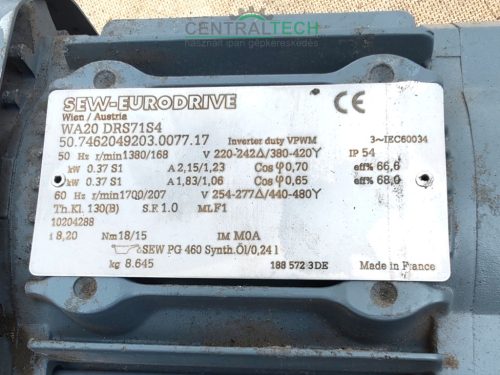 SEW hajtómű 168 fordulat/perc 0,37 kW hajtóműves villanymotor /ct2388