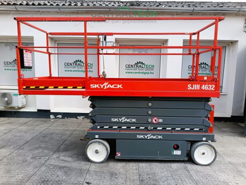 BÉRELHETŐ! Újszerű állapotú SKYJACK SJ III 4632 ollósemelő személyemelő, munkaállvány kihúzható platformmal.
