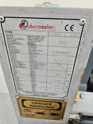 lemezhengerítő gép DURMA MRB 1030/3mm lemezhajlító gép eladó