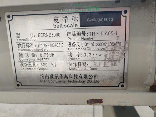 ICS-500PL típusú szalagos adagoló, 2x0,5m, 0,37 kW