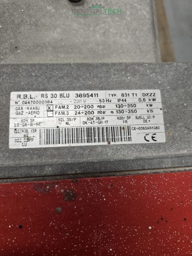 Riello RS30 BLU ipari gázégő 130-350kw  telj, gázégőfej kivál állapotban eladó