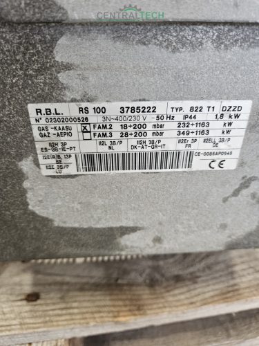 ipari gázégő 232-1163kw Riello RS 100   ipari gázégőfej kiváló állapotban eladó