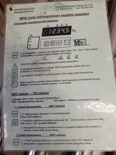 Metripond MPS-11/S digitális görgős mérleg 30kg több darab