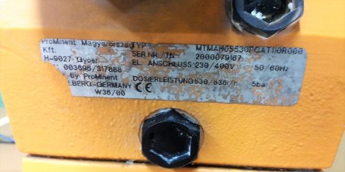 Membrán adagolószivattyú 630 L/h Prominent META vegyszeradagoló /ct289