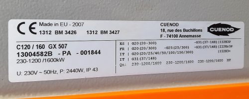 Ipari gázégő Cuenod C120 Gx 230-1600kw Új gázégőfej /ct553