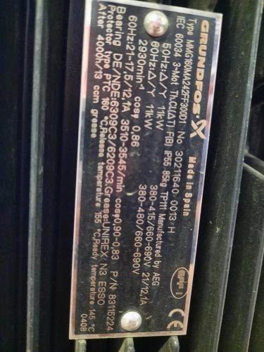 Grundfos TPD 80-330/2 Iker centrifugál szivattyú, 85m3/h, 11kW 